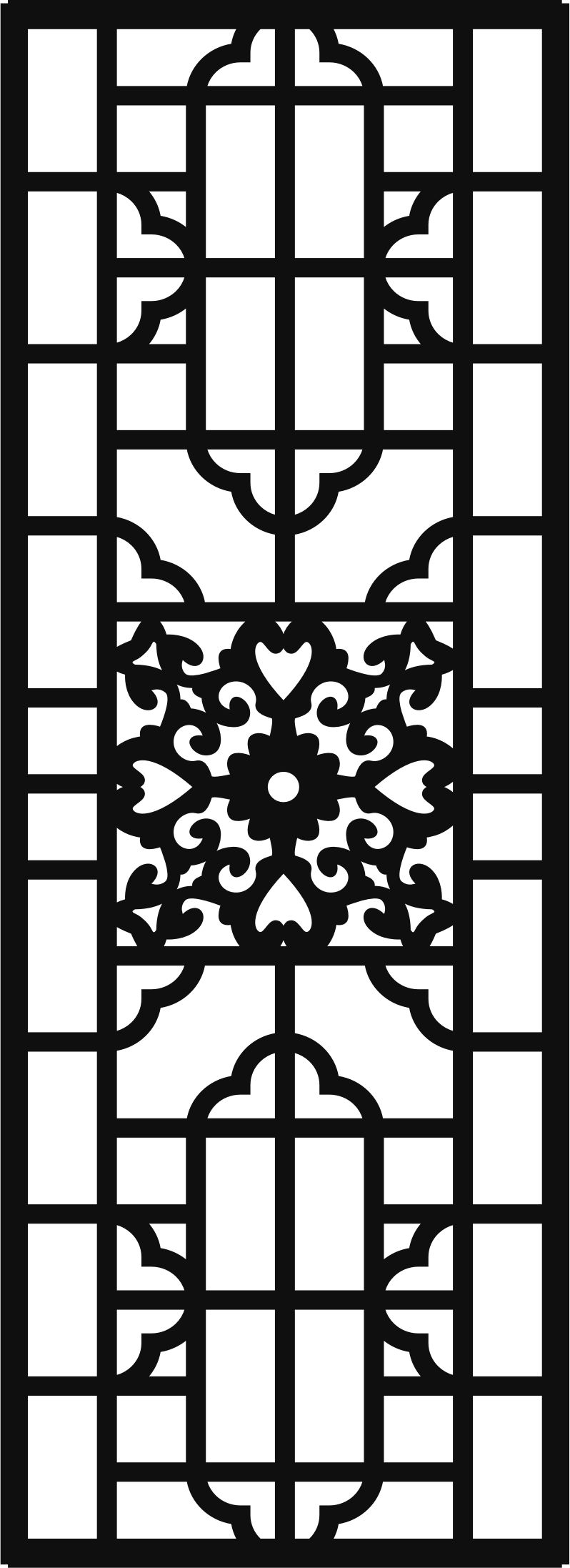 Laser Cut Living Room Floral Lattice Stencil Separator Seamless Free DXF File