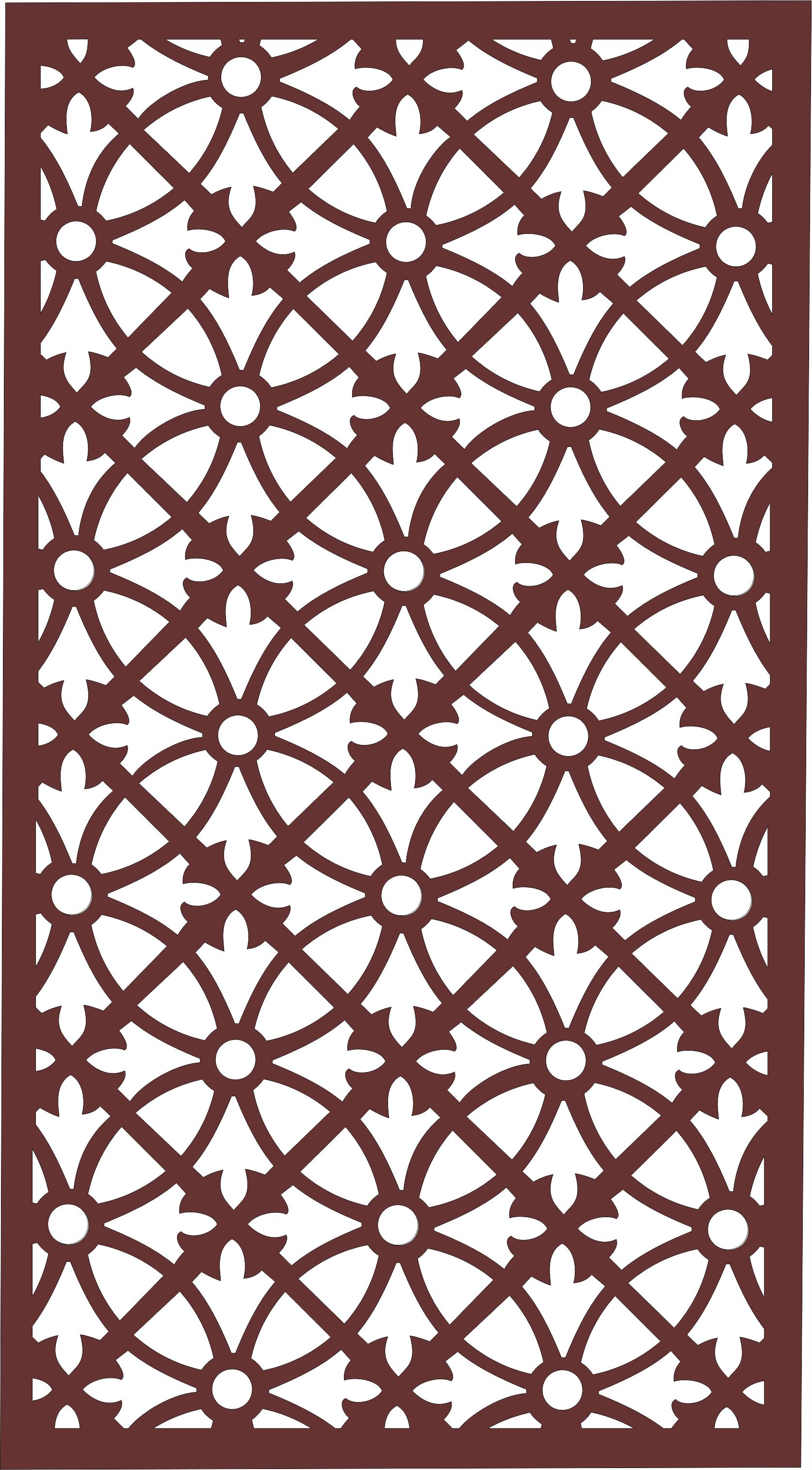 Laser Cut Living Room Lattice Separator Seamless Design Free DXF File