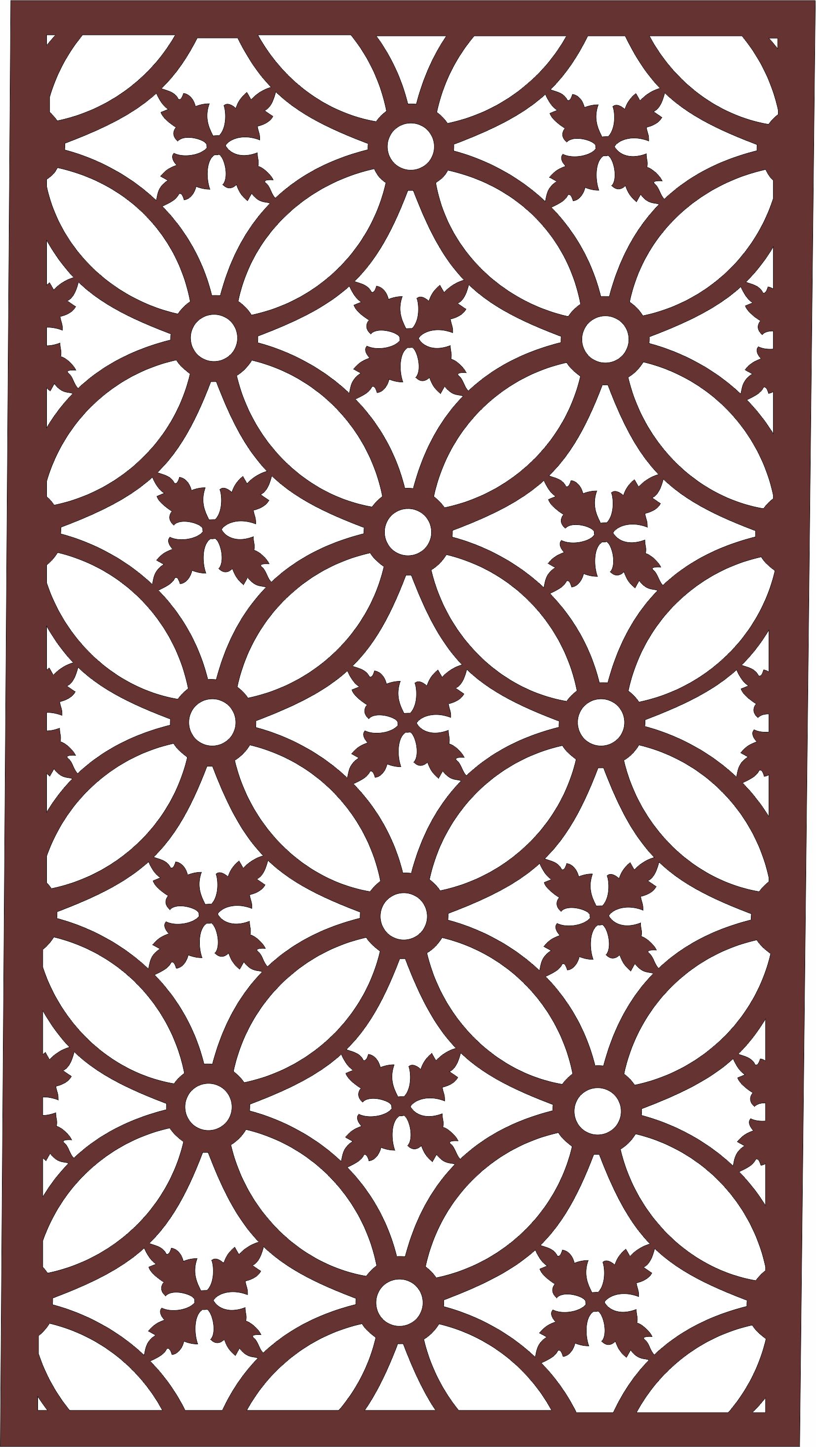 Laser Cut Living Room Lattice Separator Seamless Pattern Free DXF File