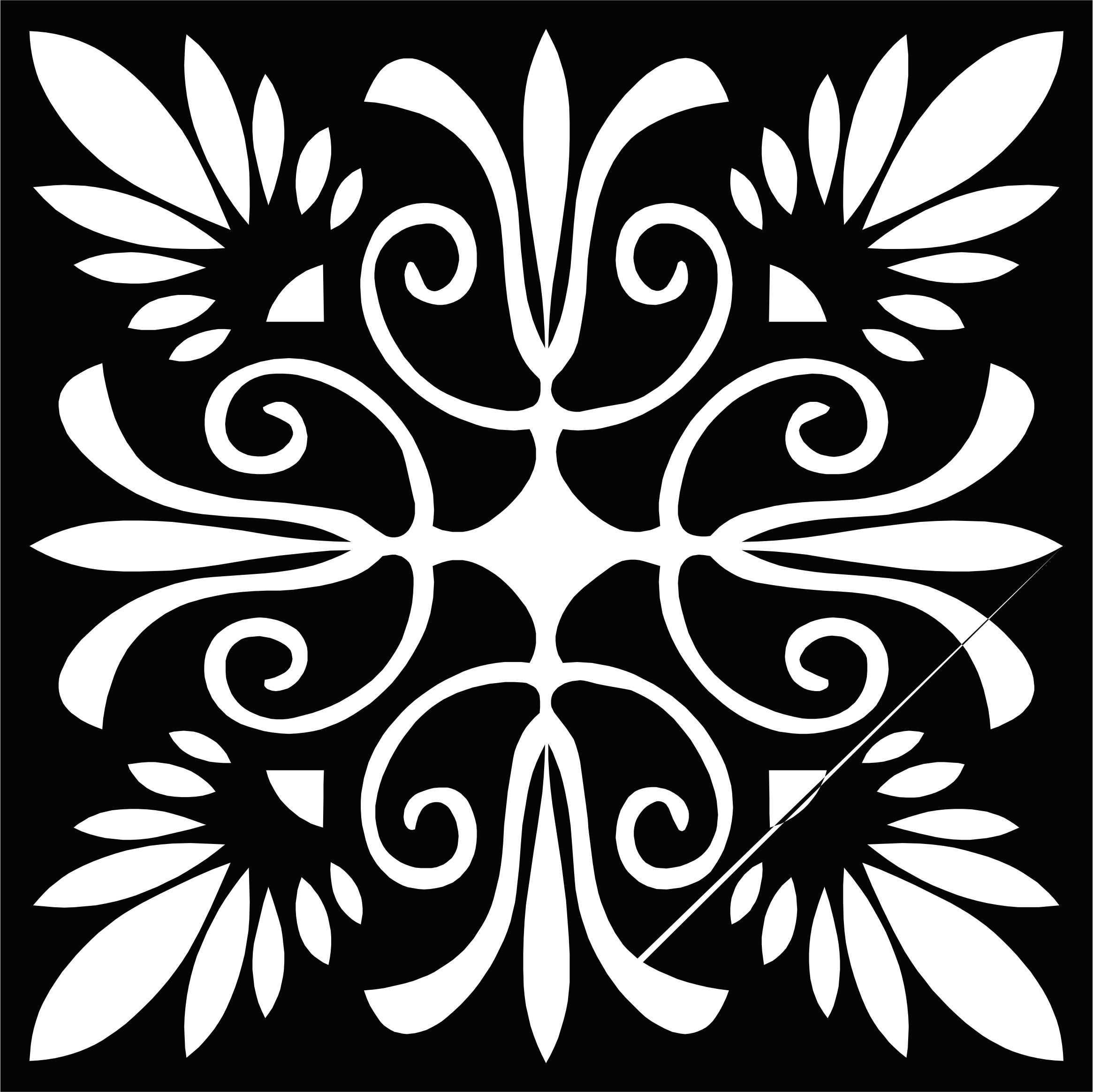 Laser Cut Living Room Seamless Floral Floral Lattice Stencil Design Free DXF File