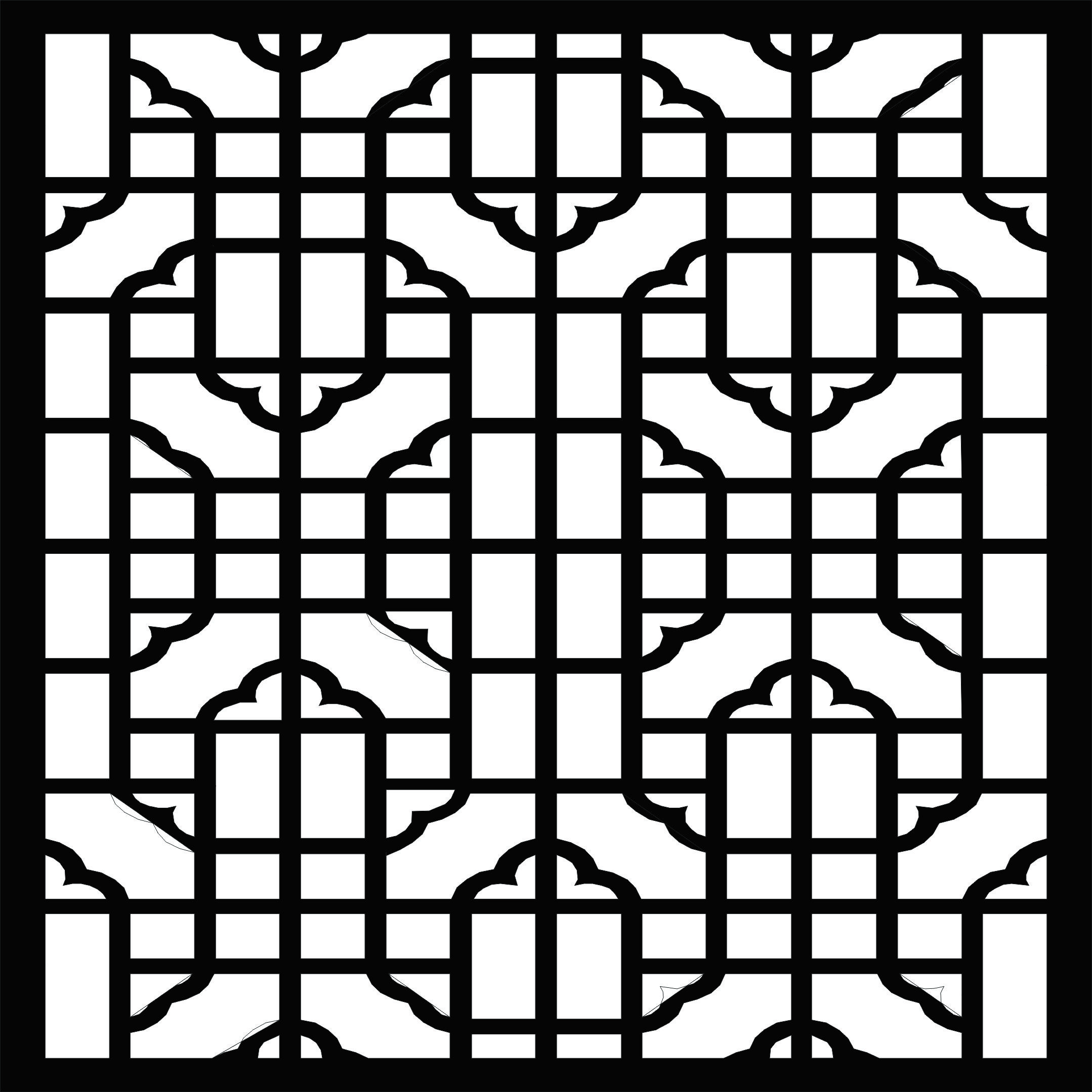 Laser Cut Living Room Seamless Floral Lattice Stencil Panel Free DXF File