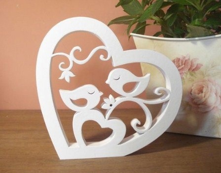Laser Cut Love Birds With Heart Free Vector File