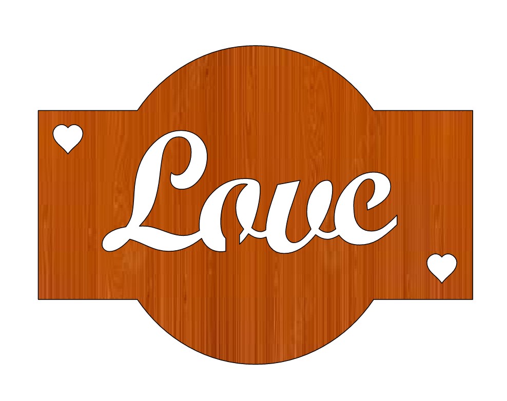 Laser Cut Love Heart Happy Valentines Day Wooden Tag Free Vector File