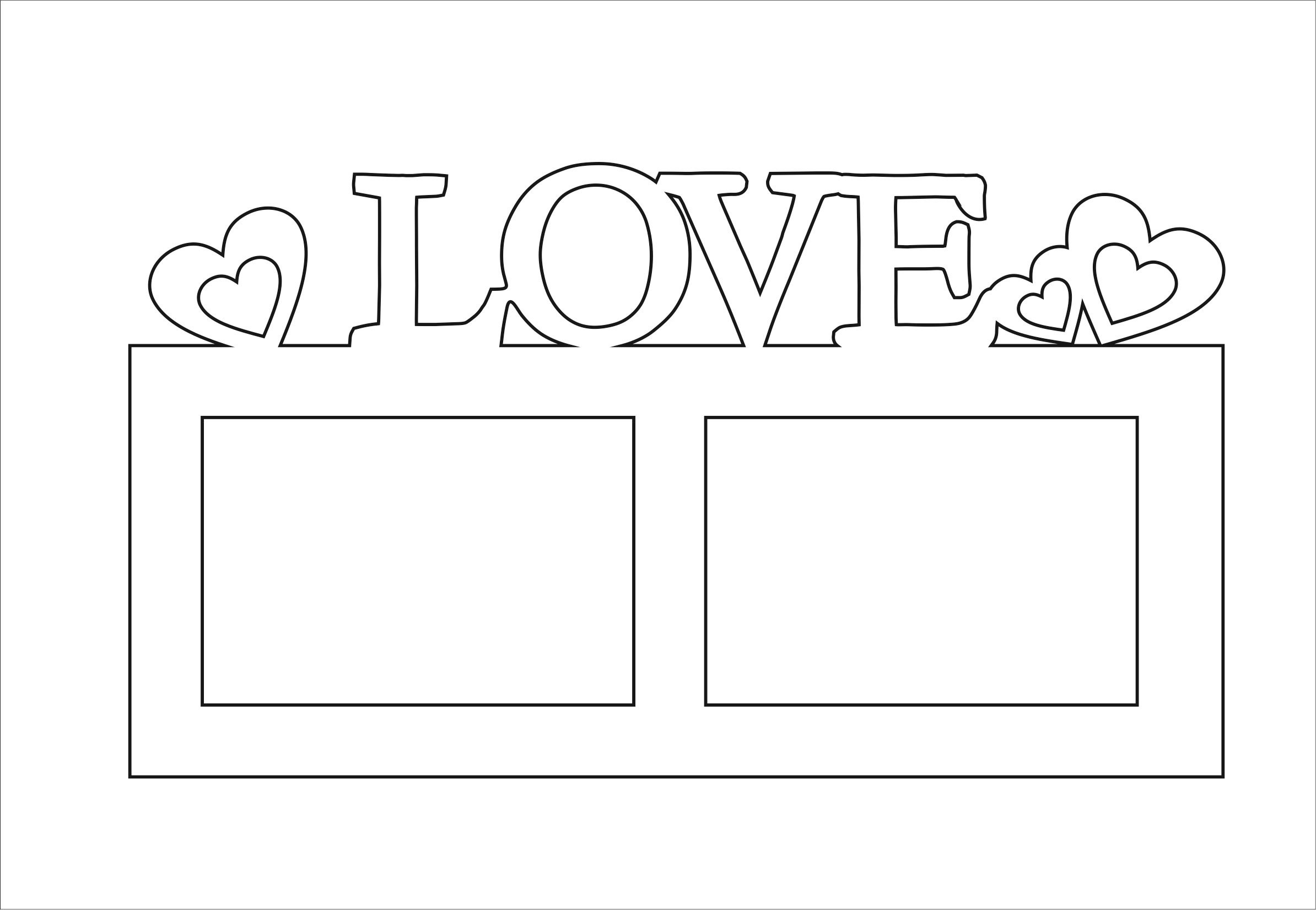 Laser Cut Love Ramka Na 2 Foto Free Vector File