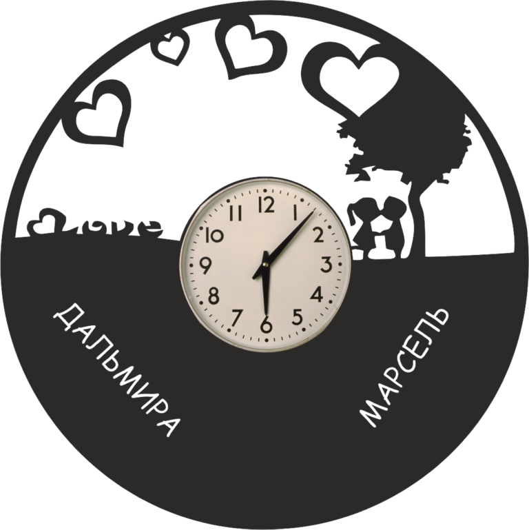 Laser Cut Love Vinyl Clock Wall Art Free Vector File