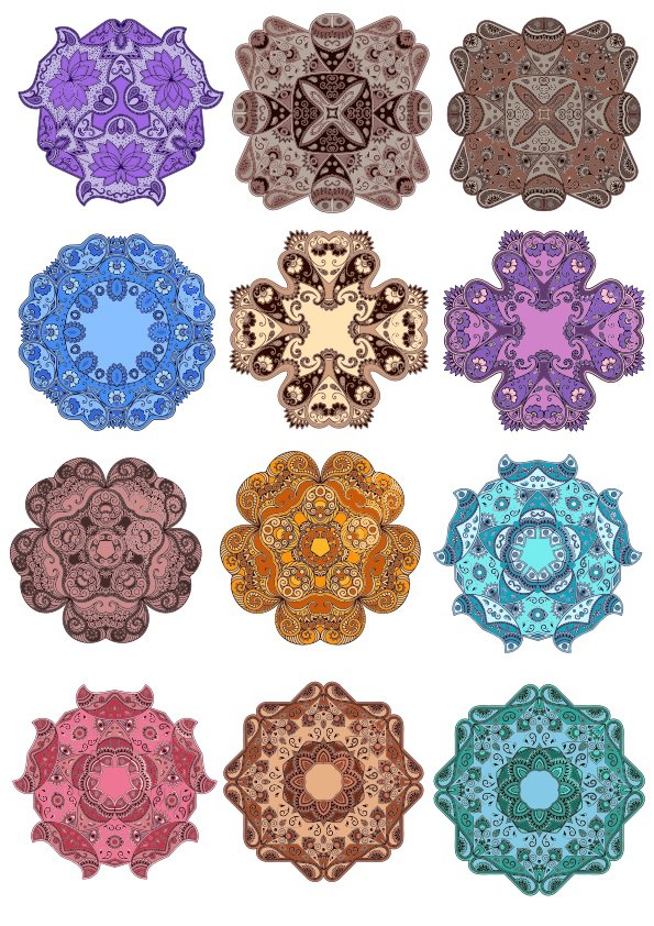 Laser Cut Mandala Floral Mandala Set Ornament Art Free Vector File