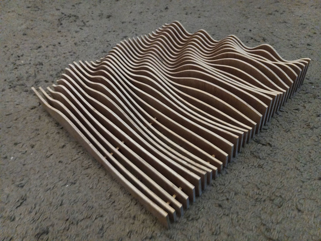 Laser Cut Mathematical Plywood Surface Format (1) Free DXF File