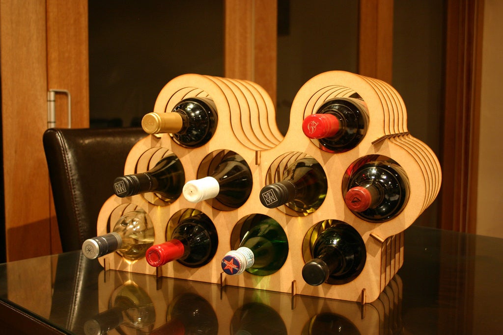 Laser Cut Mini Cellar Small Wine Rack Bottle Holder Storage Free DXF File