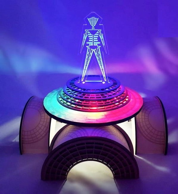 Laser Cut Mini Man Led 3d Lamp Free Vector File