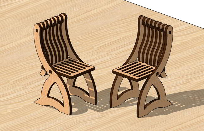Laser Cut Miniature Fancy Chair Kids Toy Free DXF File