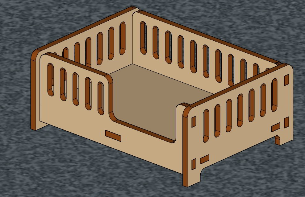 Laser Cut Miniature Furniture Dollhouse Bed Free DXF File
