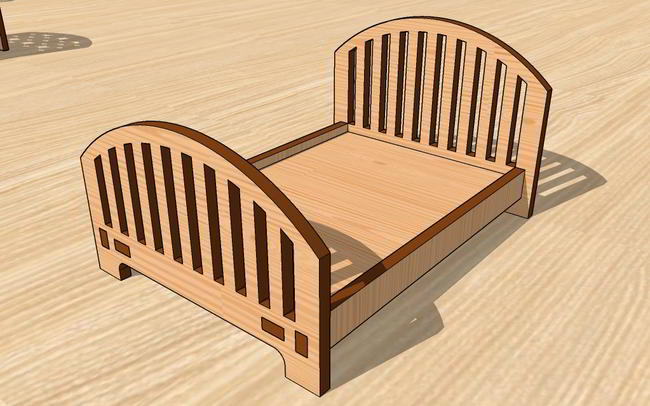 Laser Cut Miniature Furniture Single Bed 3d Dollhouse Furniture Free DXF File