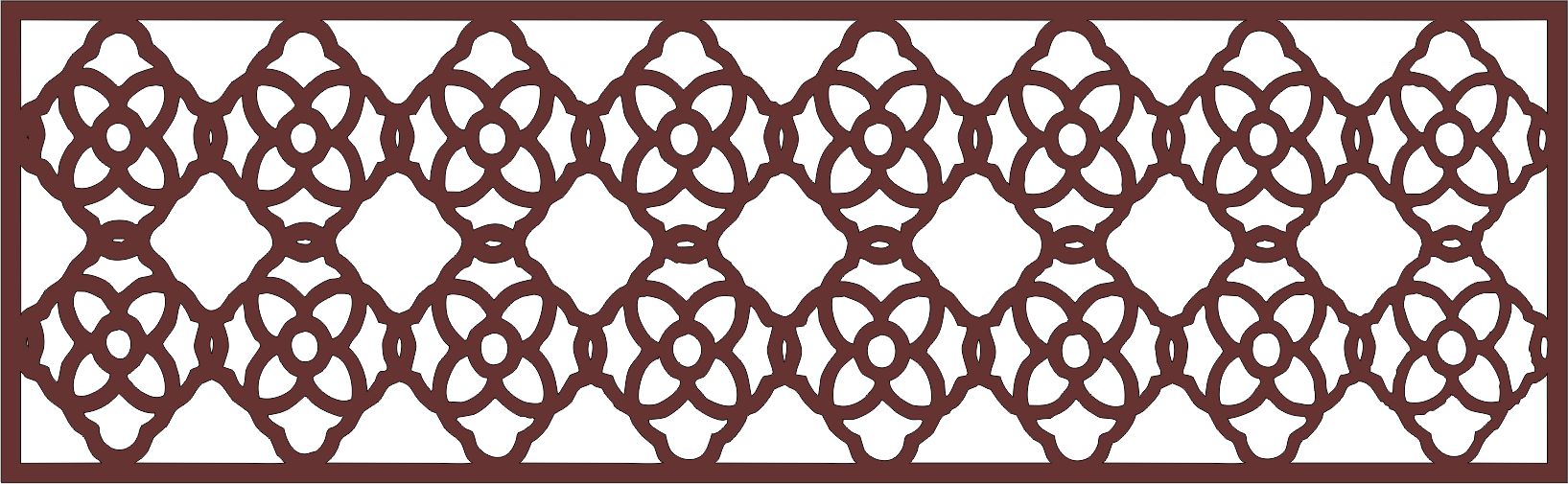 Laser Cut Modern Panel Jali Room Divider Free DXF File