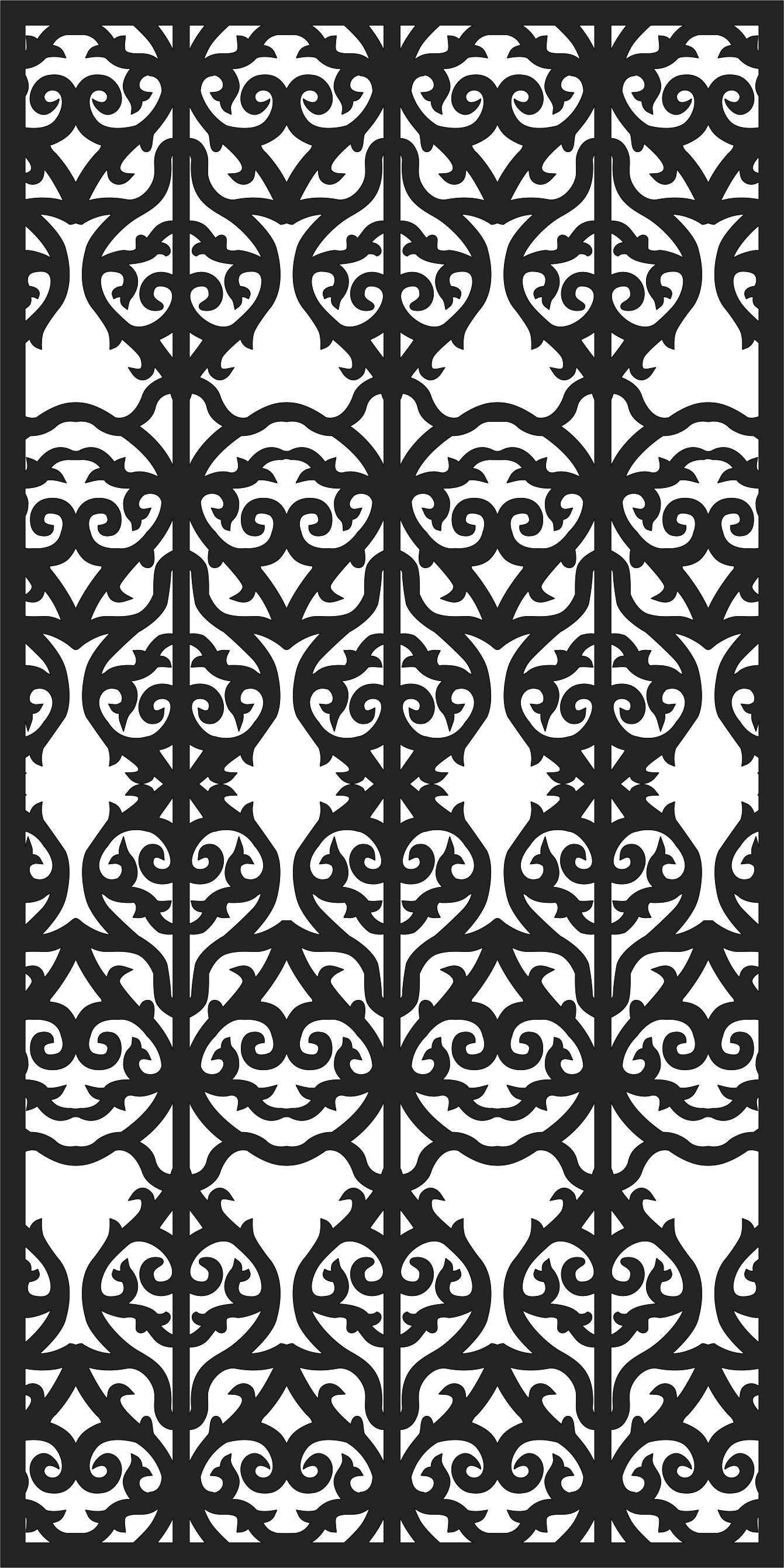 Laser Cut Modern Privacy Partition Indoor Panels Lattice Room Divider Seamless Design Pattern Free DXF File