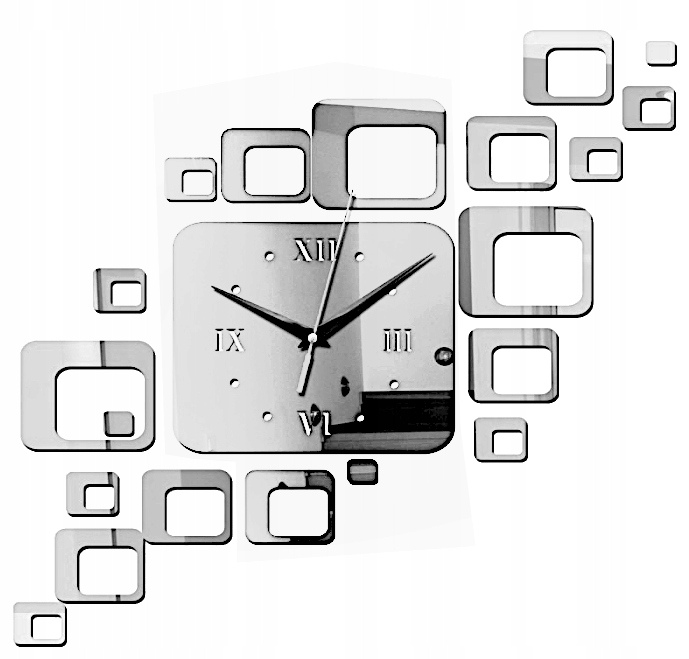 Laser Cut Modern Square Wall Clock Free Vector File