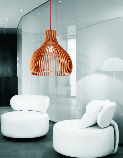 Laser Cut Modern Wooden Pendant Lamp Free Vector File