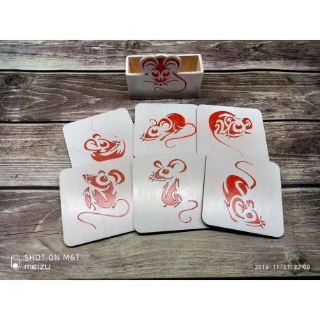 Laser Cut Mouse Coasters With Holder Template Free Vector File