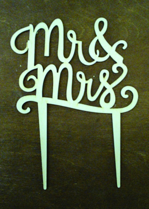 Laser Cut Mr And Mrs Cake Topper Free Vector File