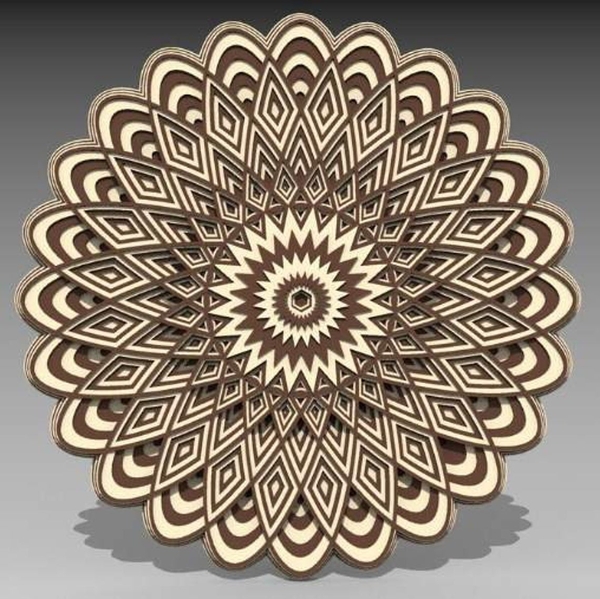 Laser Cut Multilayer 3d Mandala Free DXF File