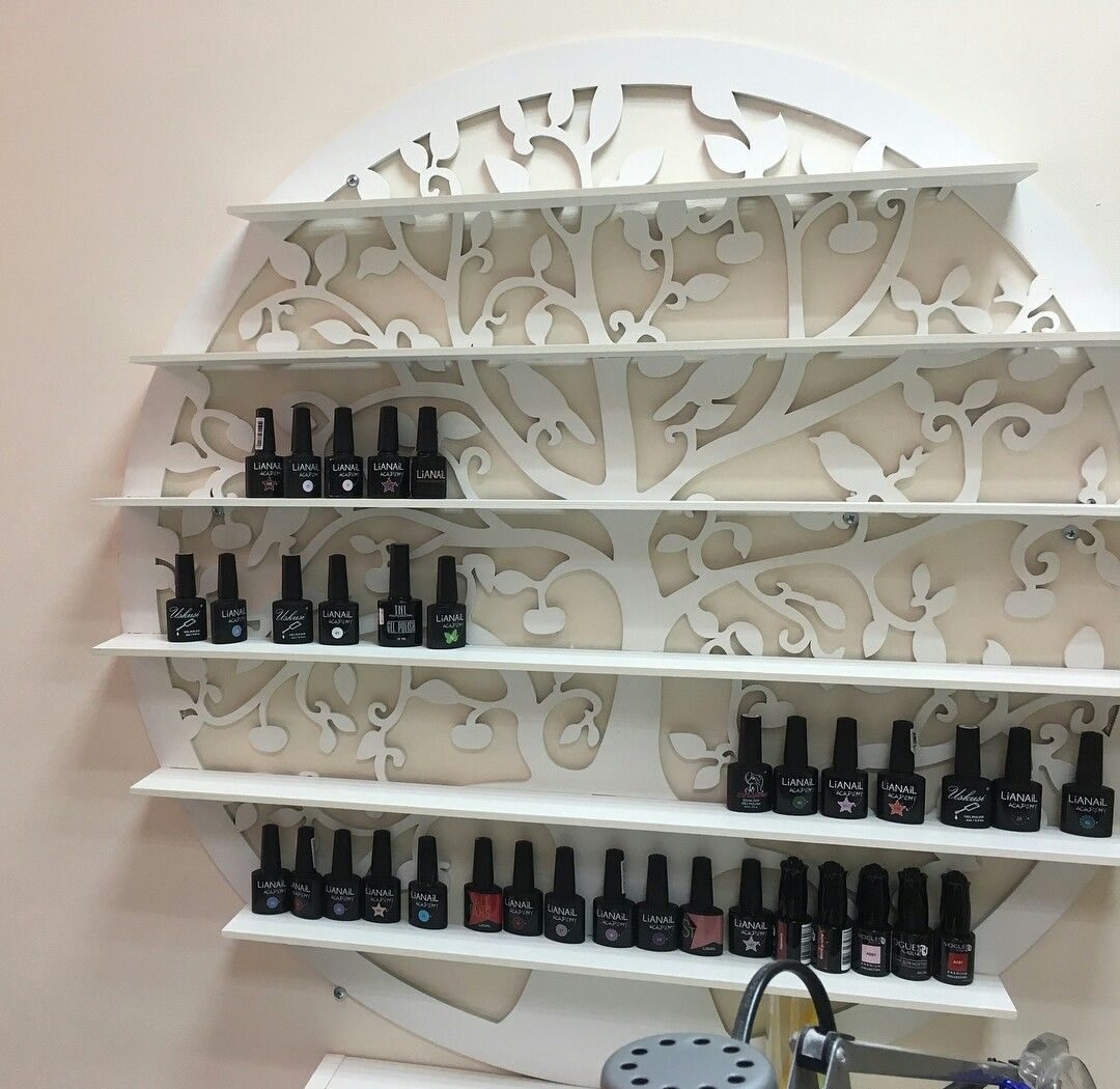 Laser Cut Nail Polish Wall Rack Shelf Holder Nail Varnish Storage Organizer Free Vector File
