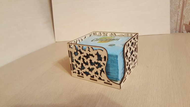 Laser Cut Napkin Box Free DXF File