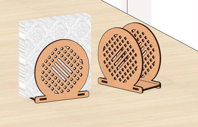 Laser Cut Napkin Holder Free DXF File