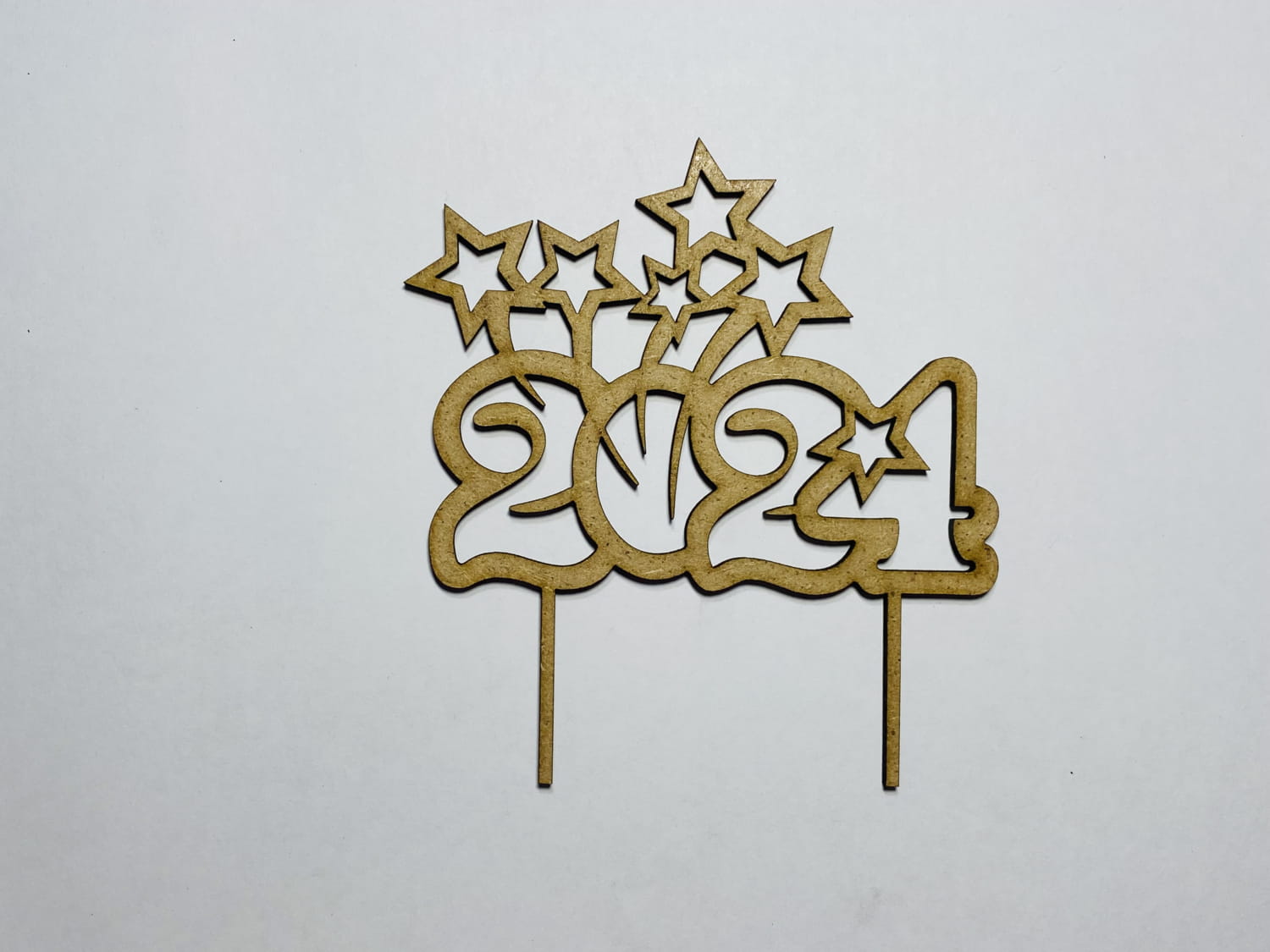 Laser Cut New Year Cake Topper 2024 Free Vector File