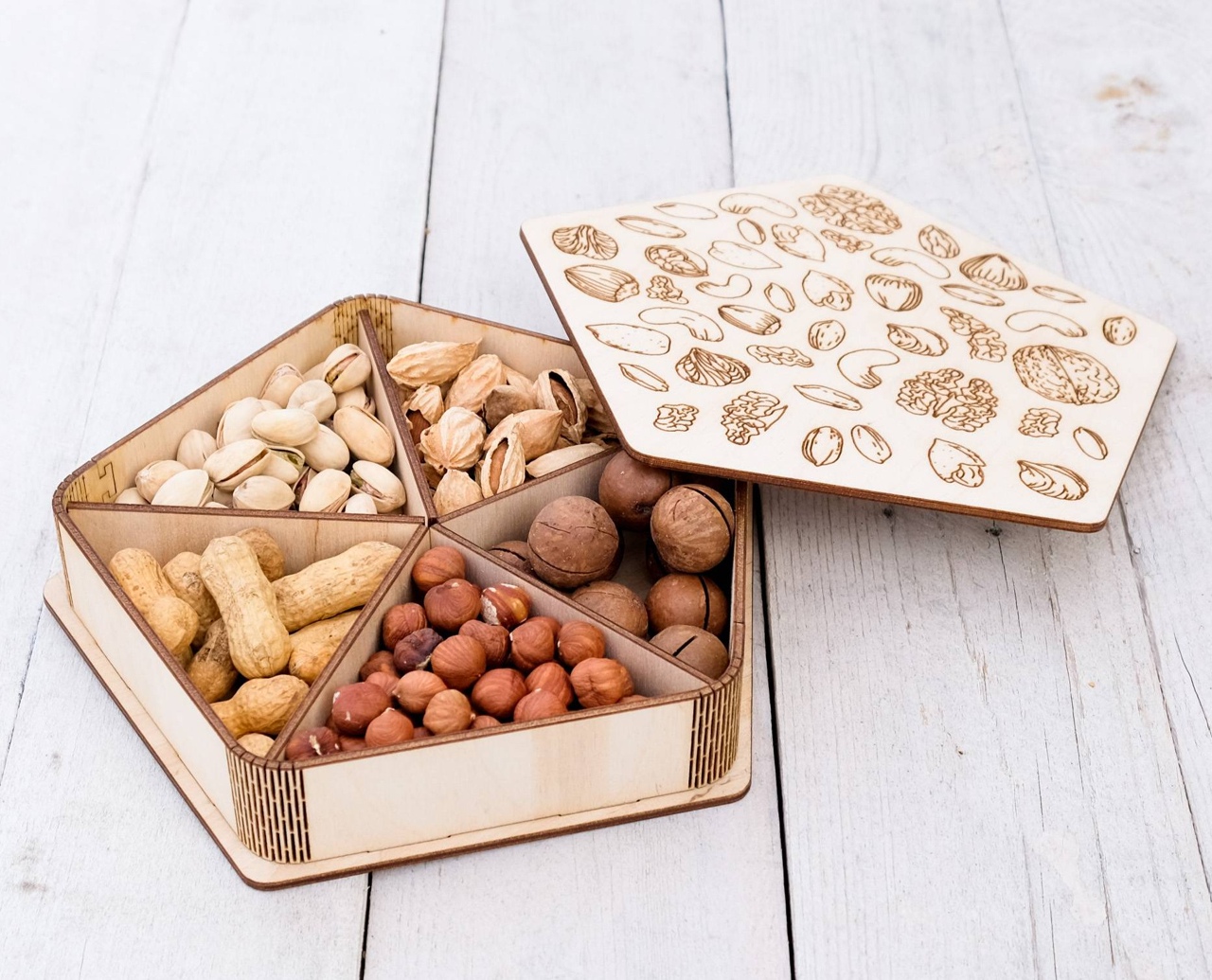 Laser Cut Nut Box Layout Free Vector File