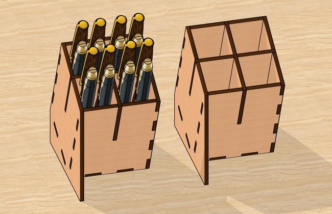 Laser Cut Office Desk Organizer Pen Stand Free DXF File
