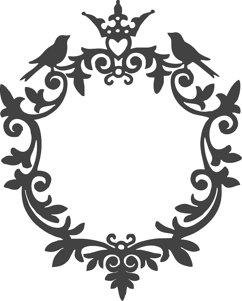 Laser Cut Ornamental Birds Frame Free DXF File