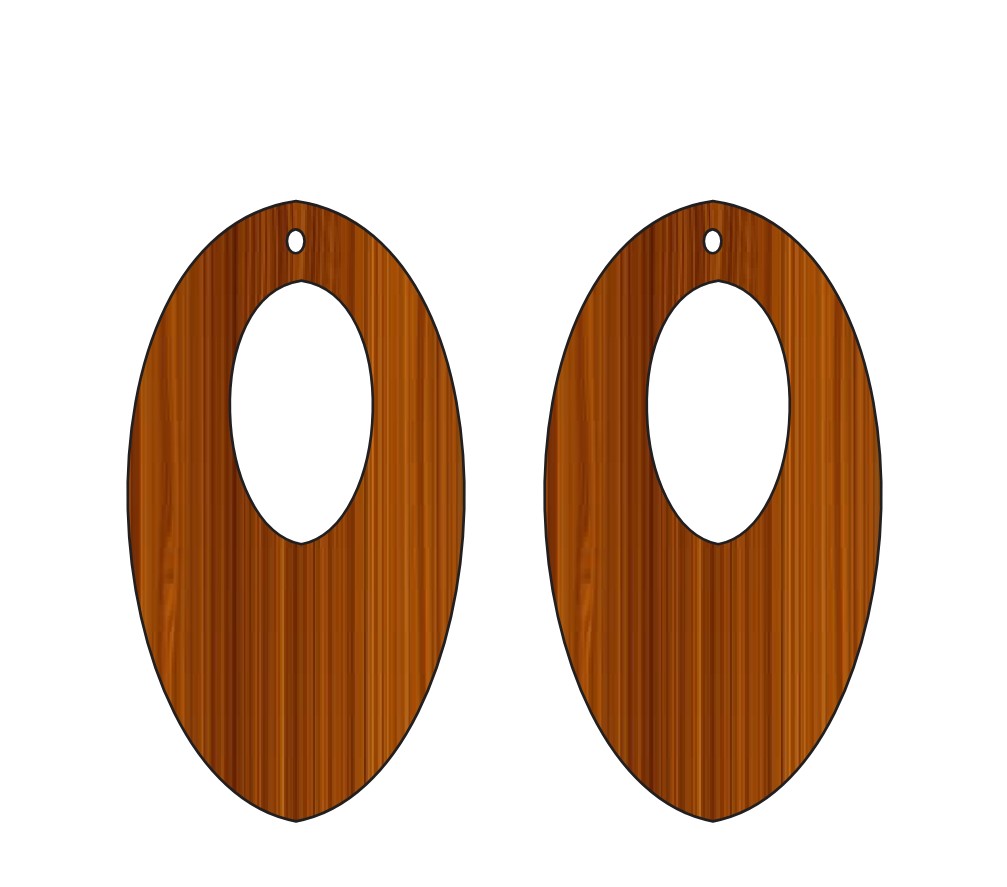 Laser Cut Oval Shaped Earrings Set Jewelry Templates Wood Cutout Free Vector File