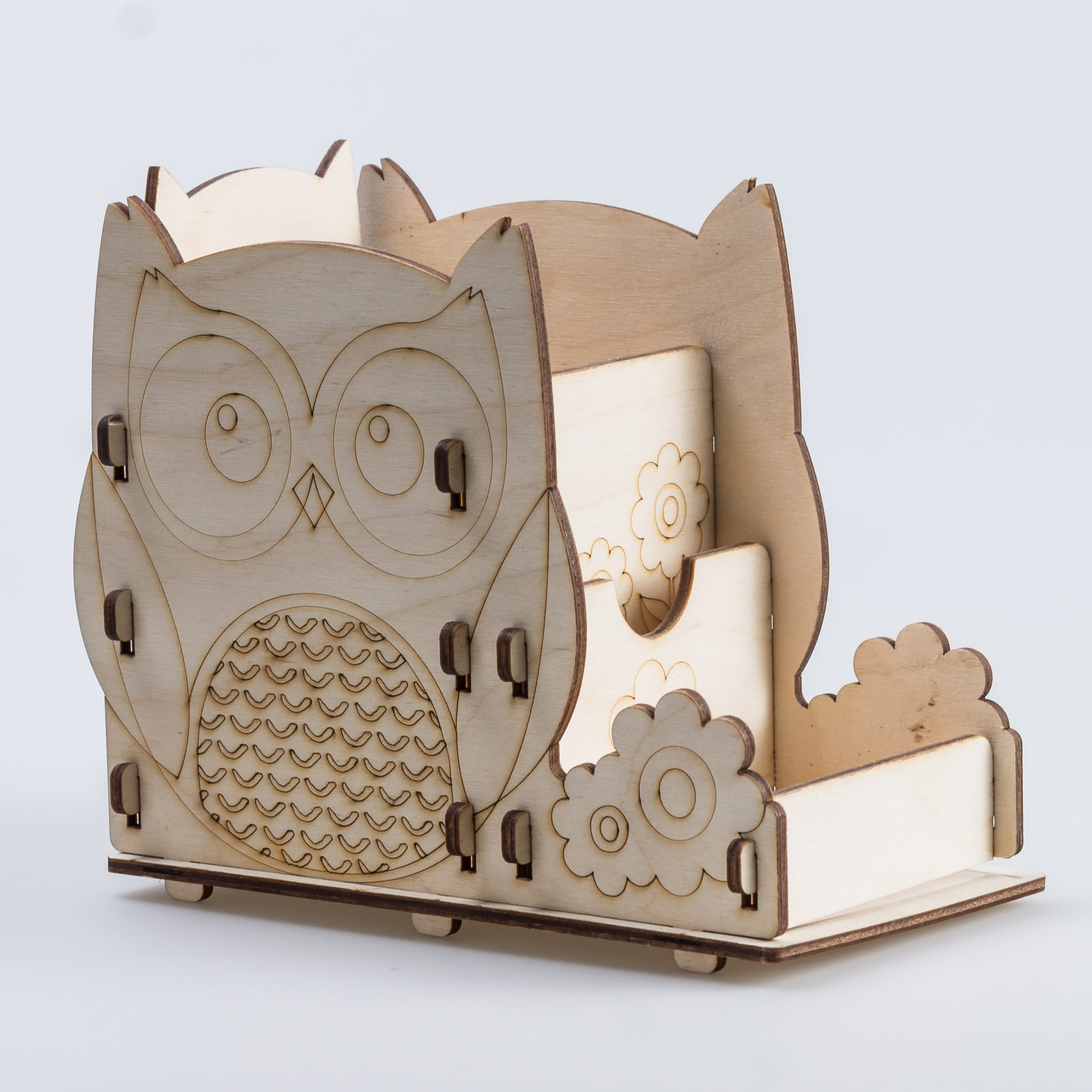 Laser Cut Owl Pen Holder Office Desk Organizer Free Vector File