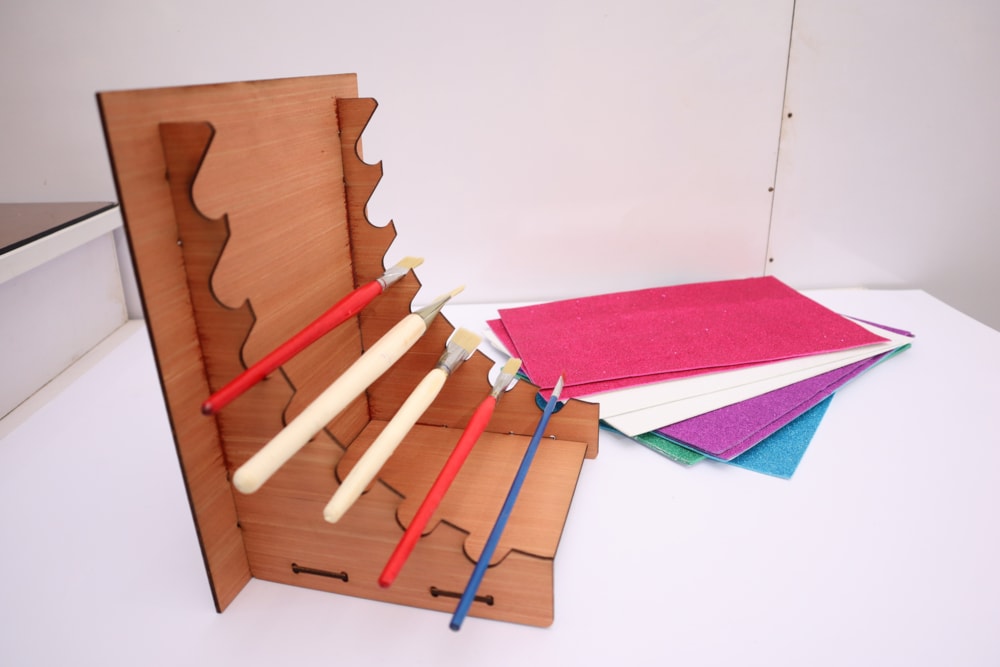 Laser Cut Paint Brush Holder Organizer 3mm Free DXF File