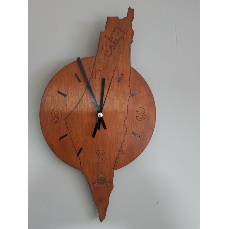 Laser Cut Palestine Map Wall Clock Free Vector File