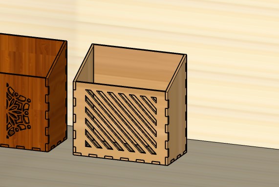 Laser Cut Paper Stand Pen Pencil Holder Wood Box 3mm Free Vector File