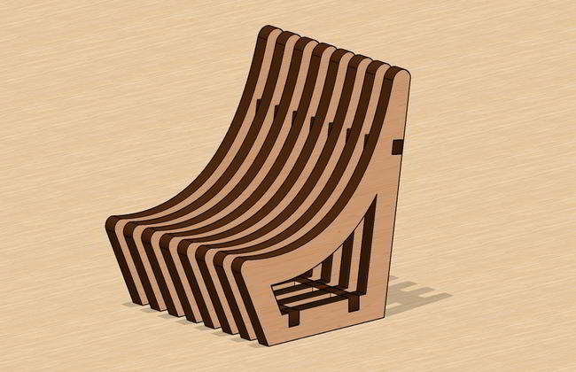 Laser Cut Parametric Miniature Chair Free Vector File