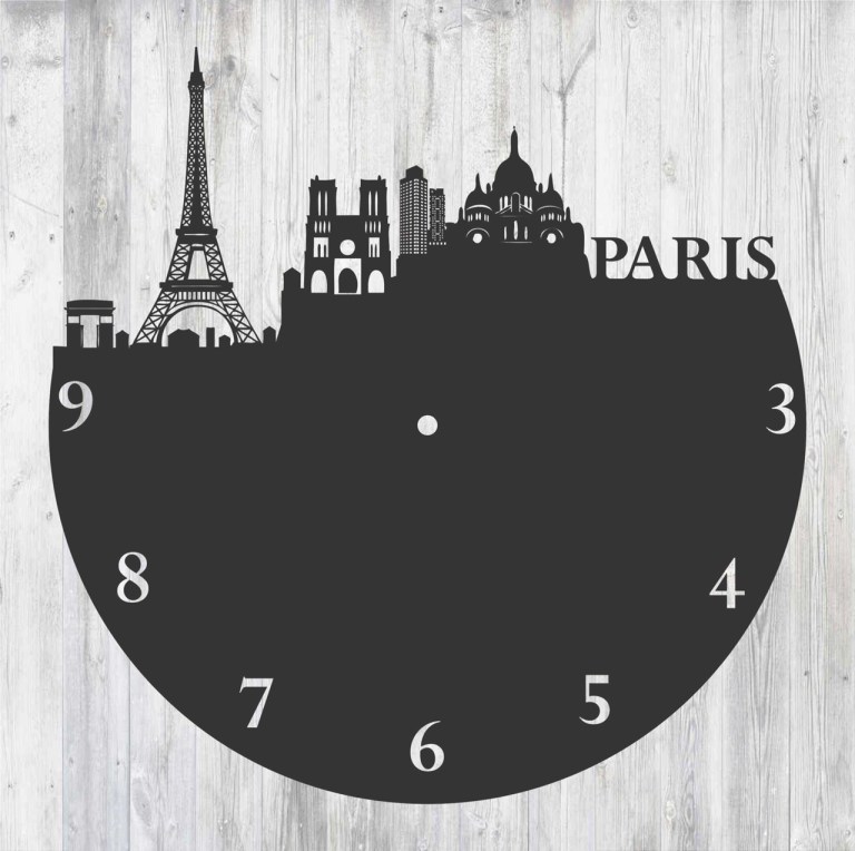 Laser Cut Paris Clock Free Vector File