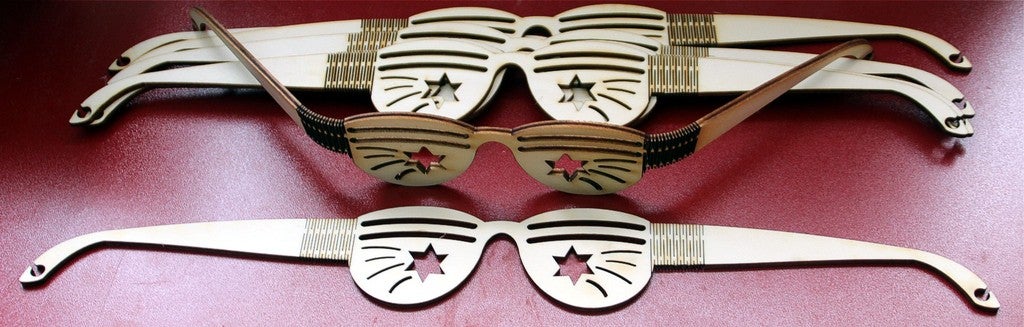 Laser Cut Party Sunglasses Plywood 3mm Free Vector File