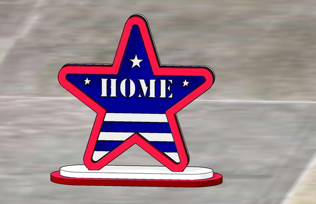 Laser Cut Patriotic Star Usa Free DXF File