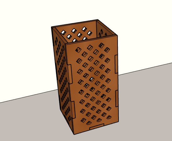 Laser Cut Pen And Pencil Holder Decorated Box From Wood Free DXF File