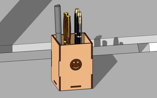 Laser Cut Pen Holder Design Emoji Sign Free Vector File