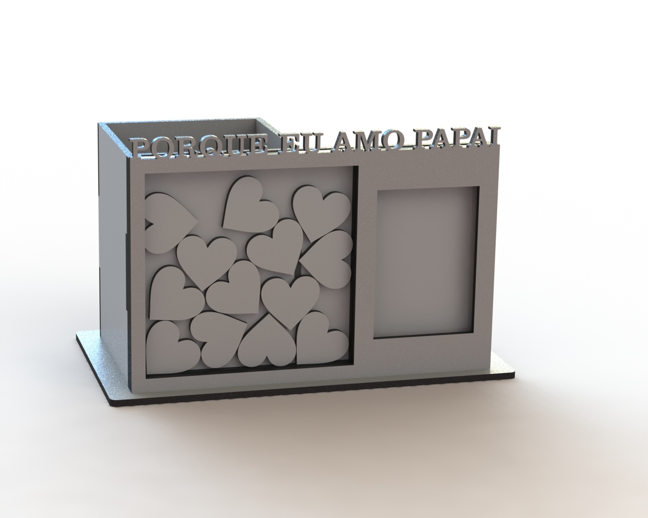 Laser Cut Pen Holder Organizer With Photo Frame Wish Free Vector File