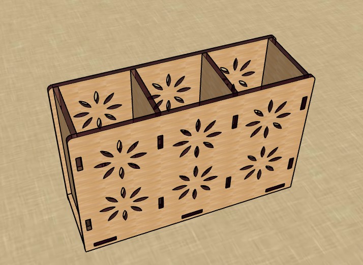 Laser Cut Pen Pencil Stand Marker Holder Free DXF File