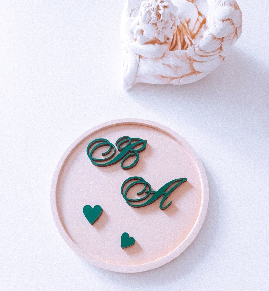 Laser Cut Personalized Wedding Ring Plate Free Vector File