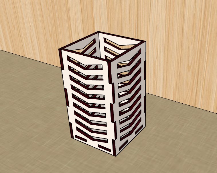 Laser Cut Personalized Wooden Pen Pencil Storage Box Free DXF File