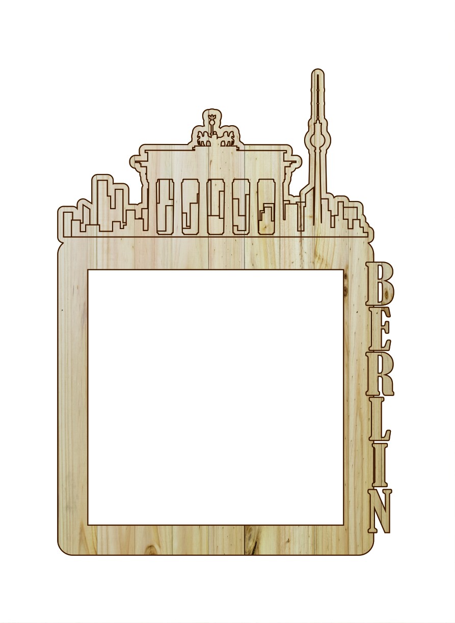 Laser Cut Photo Frame Berlin Free DXF File