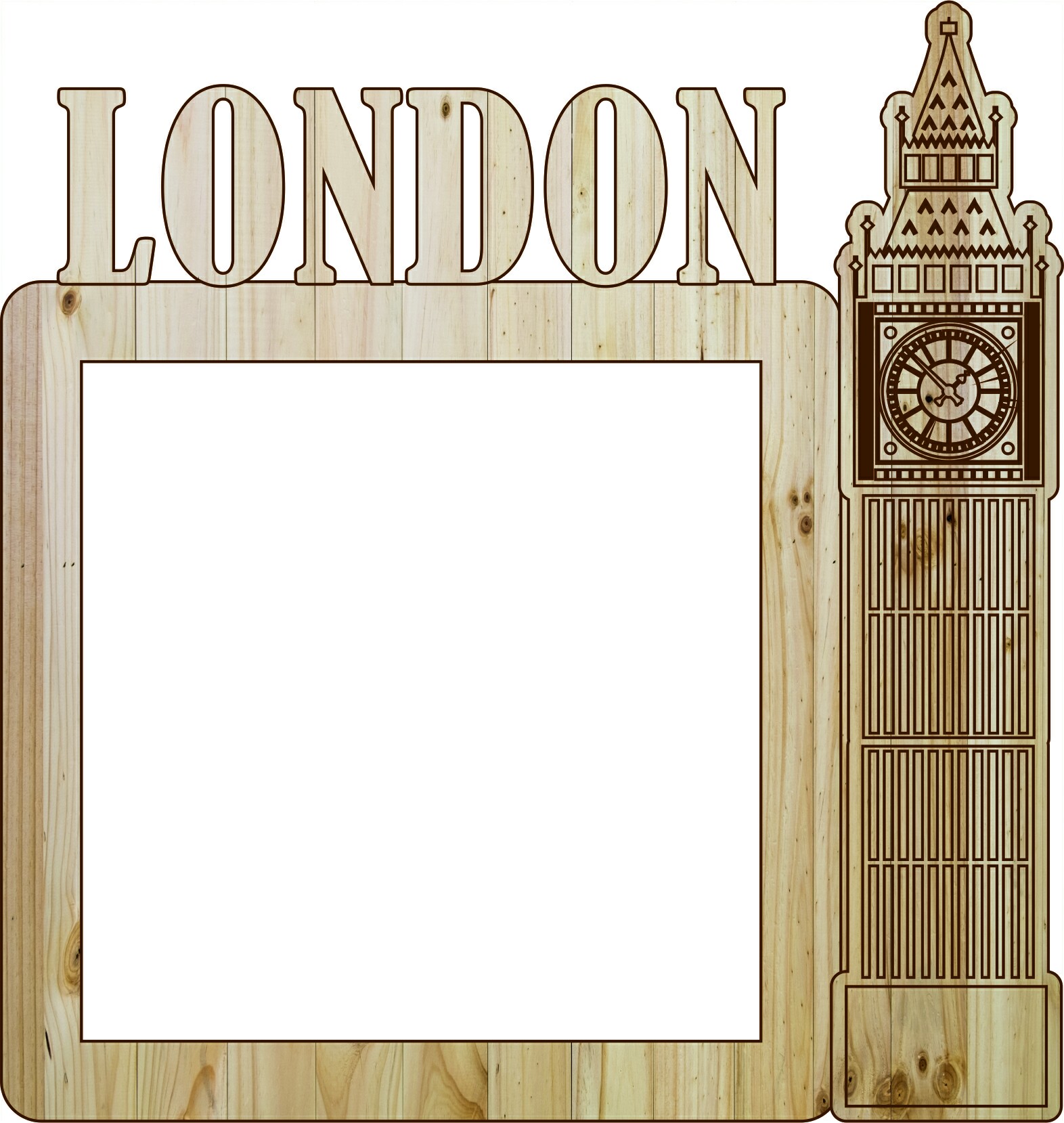 Laser Cut Photo Frame London Free DXF File