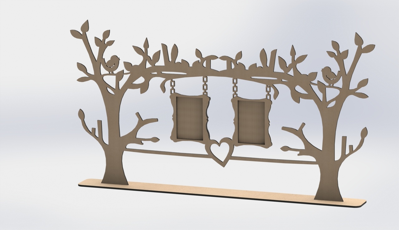 Laser Cut Photo Frame Tree Free DXF File