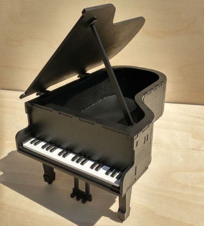 Laser Cut Piano Box Music Lover Gift Box Free DXF File