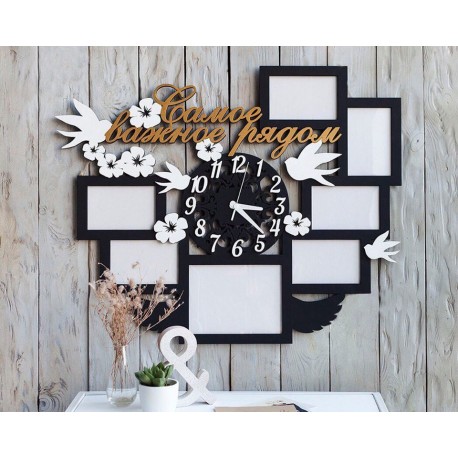 Laser Cut Picture Frames With Clock Template Free Vector File